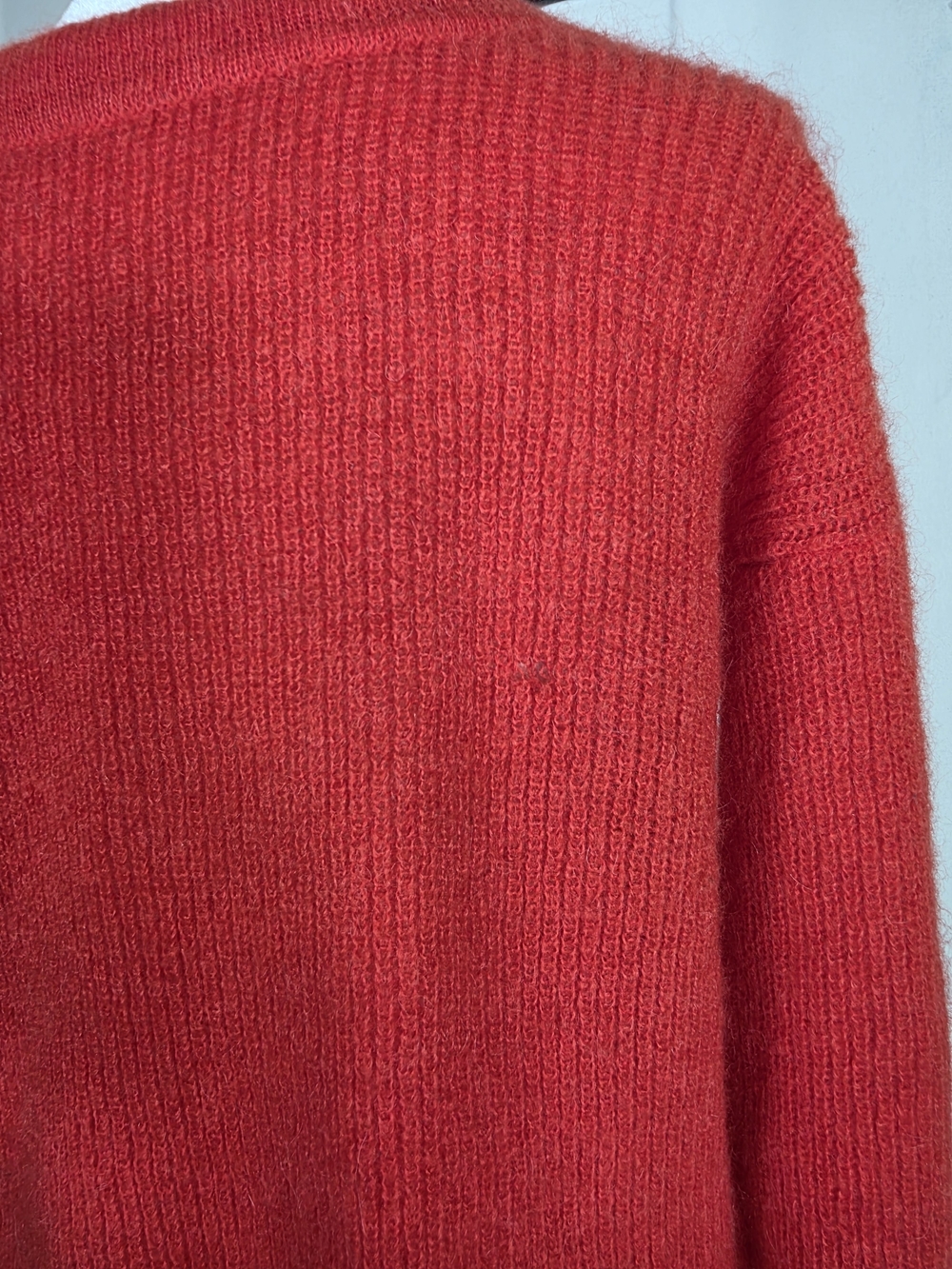 Sezane Red Tie-Neck Scoop Sweater with front Neck Tie - Picture 10 of 12